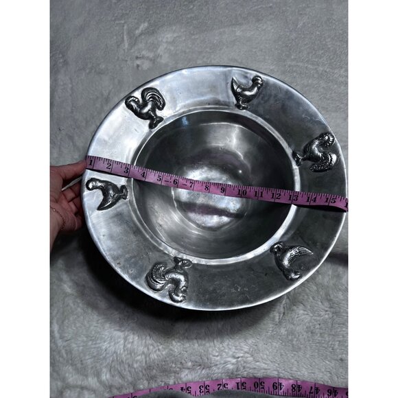 Ensaler Bowl With Rooster Design - 13 Inch Diameter - Picture 6 of 7